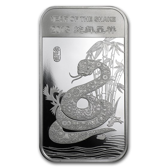 1 oz Silver Bar - APMEX (2013 Year of the Snake) 1 oz Silver Bar - APMEX (2013 Year of the Snake)